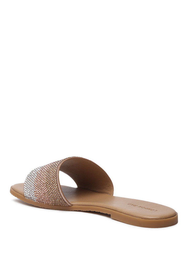metallic slip-on sandal#color_rose-gold