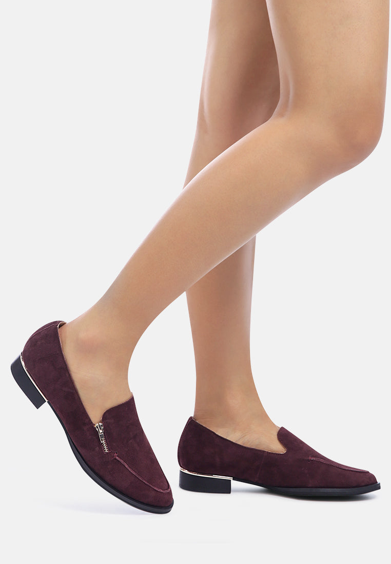 sara suede slip-on loafers#color_burgundy