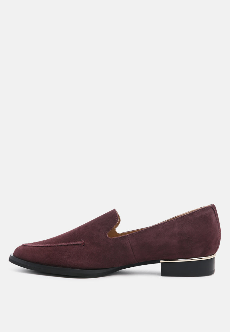 sara suede slip-on loafers by ruw#color_burgundy