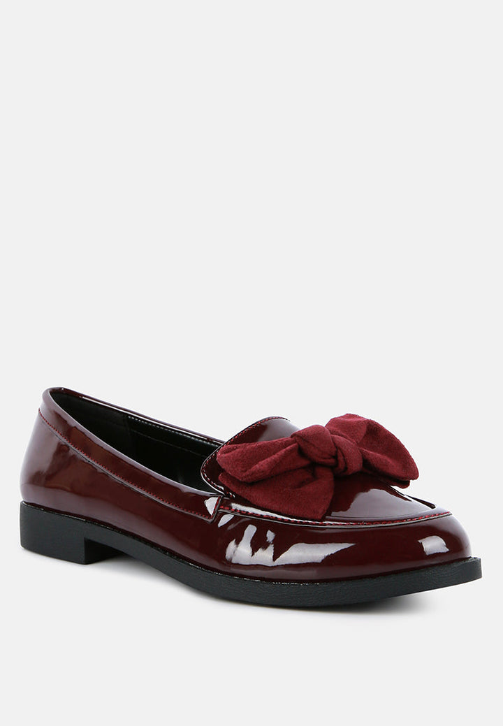 bowberry bow-tie patent loafers by ruw#color_burgundy
