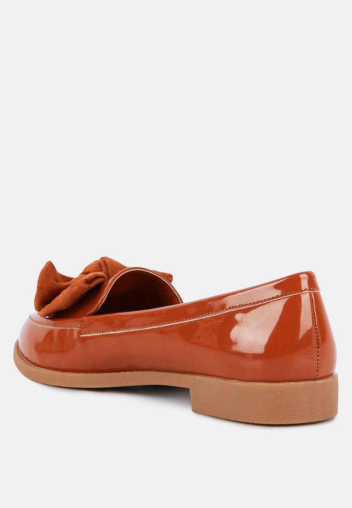 bowberry bow-tie patent loafers by ruw#color_tan