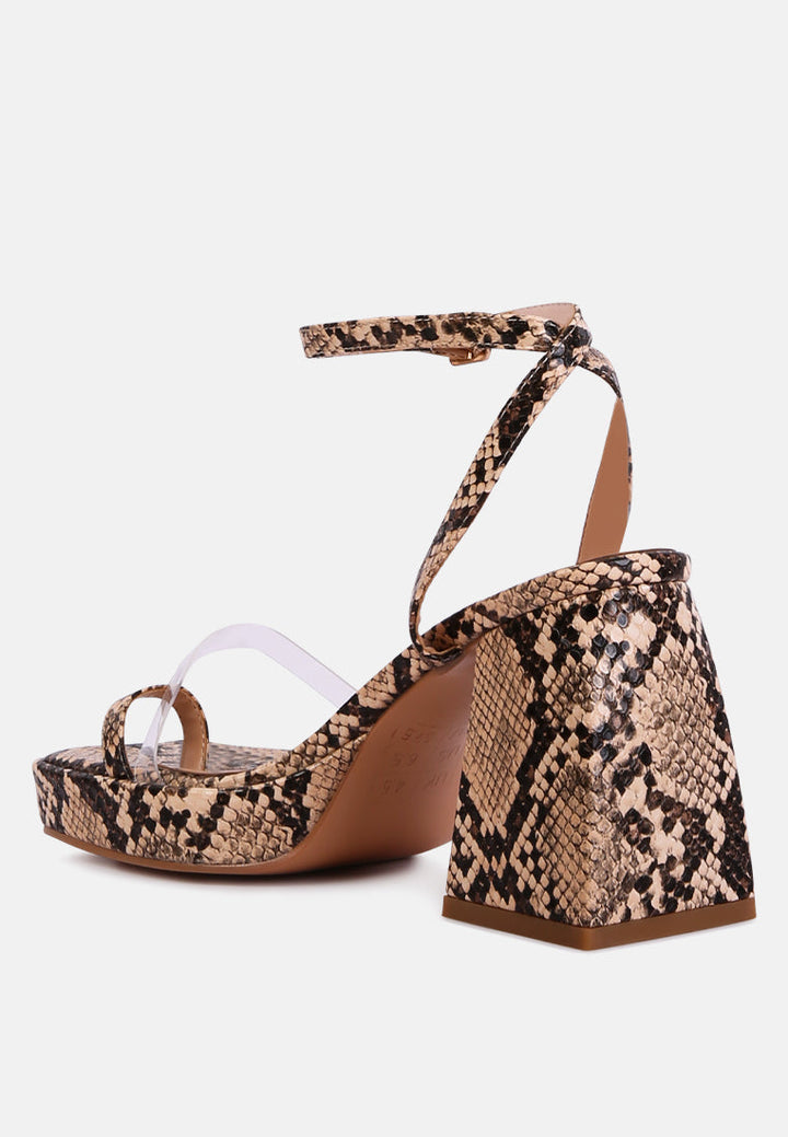 such flirt snake print triangular block heel sandals by ruw#color_macchiato