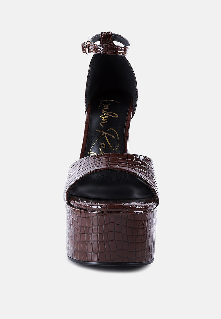 pretty me patent croc ultra high platform sandals by ruw#color_espresso