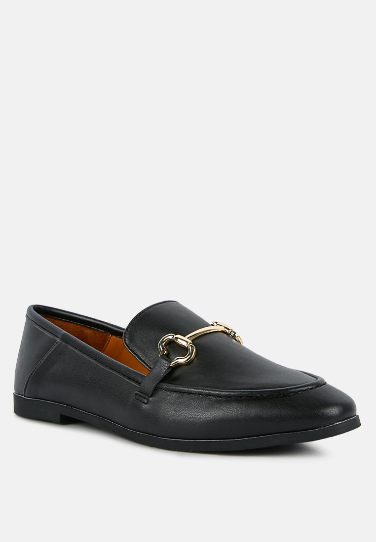maurice semi casual faux leather loafers by ruw#color_black