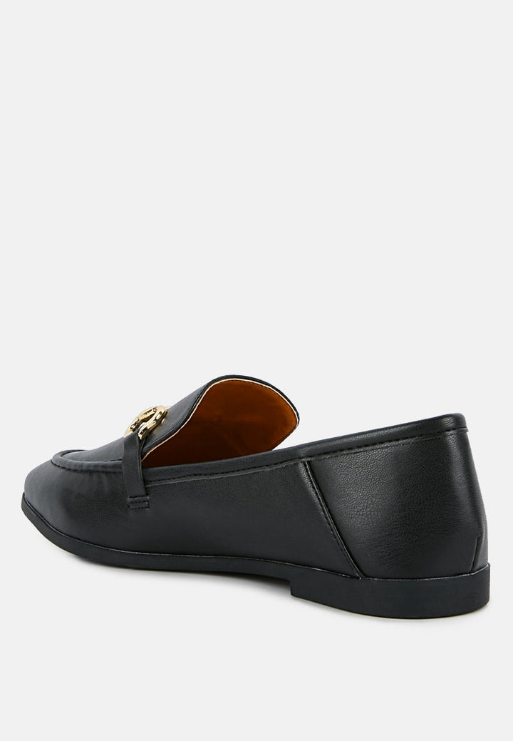 maurice semi casual faux leather loafers by ruw#color_black