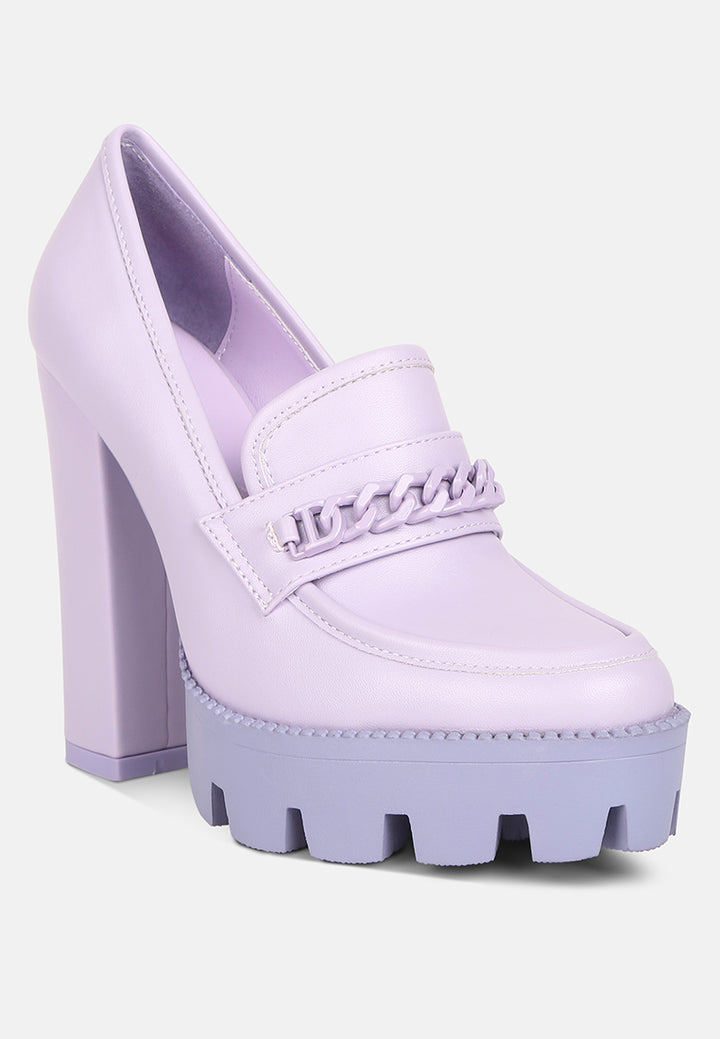 corinne chain embellished chunky loafers#color_lilac