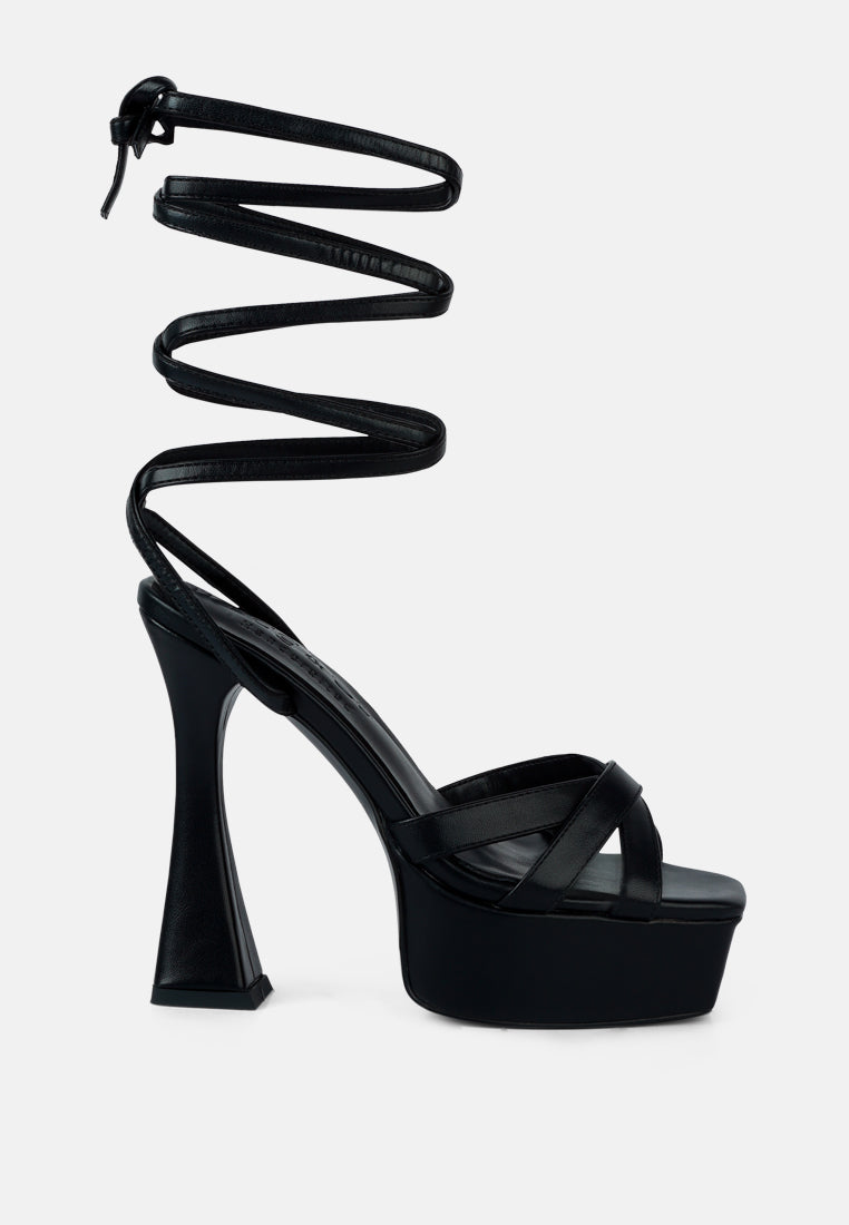 splitsoul lace up high platform sandal#color_black