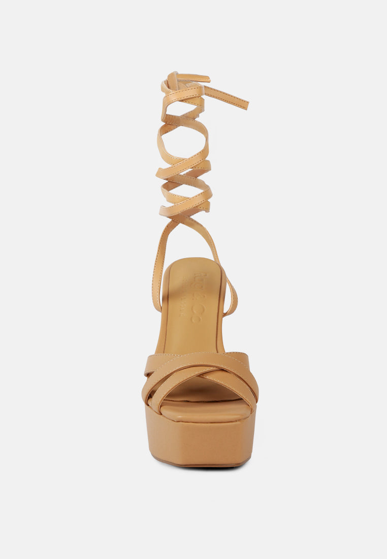 splitsoul lace up high platform sandal#color_nude