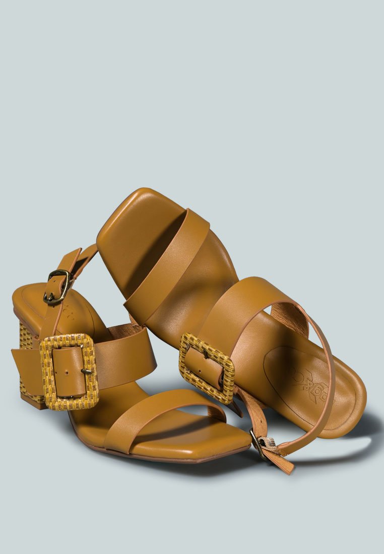 swift big buckle leather slingback sandal#color_tan