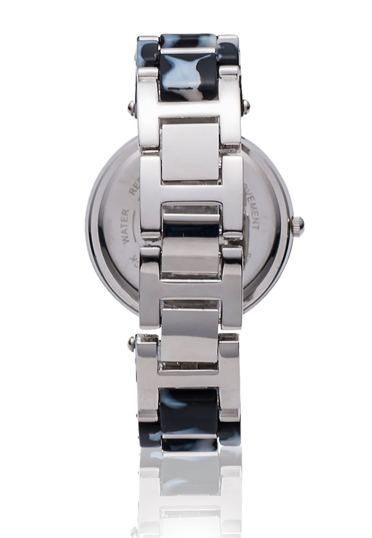 silver leopard round dial women's watch#color_silver-leopard