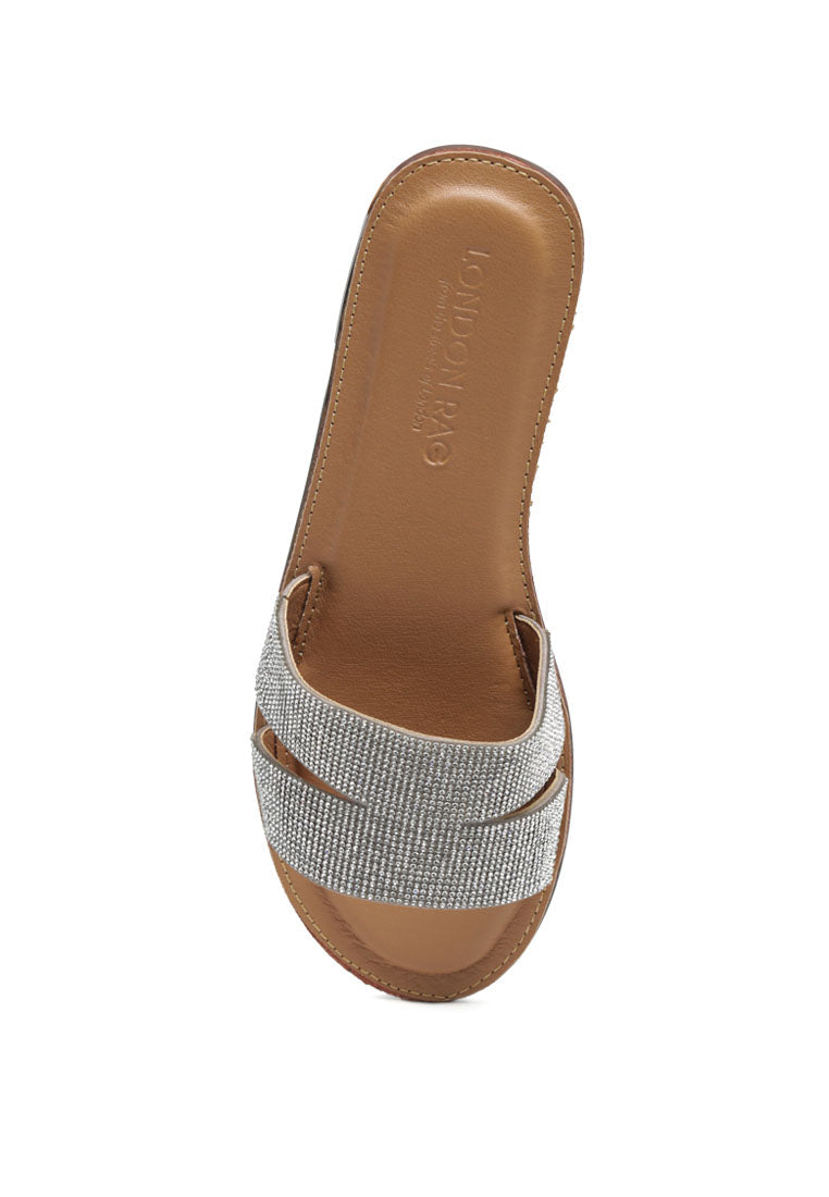 graviella metallic slip-on sandals#color_silver