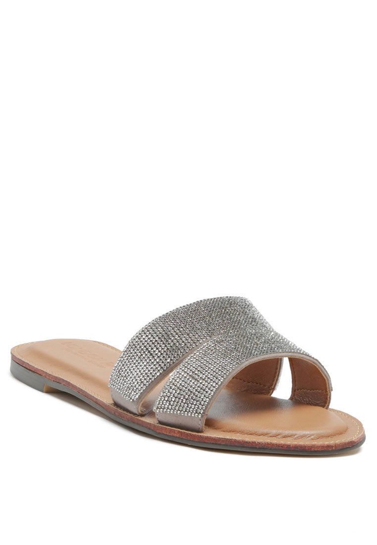 graviella metallic slip-on sandals#color_silver
