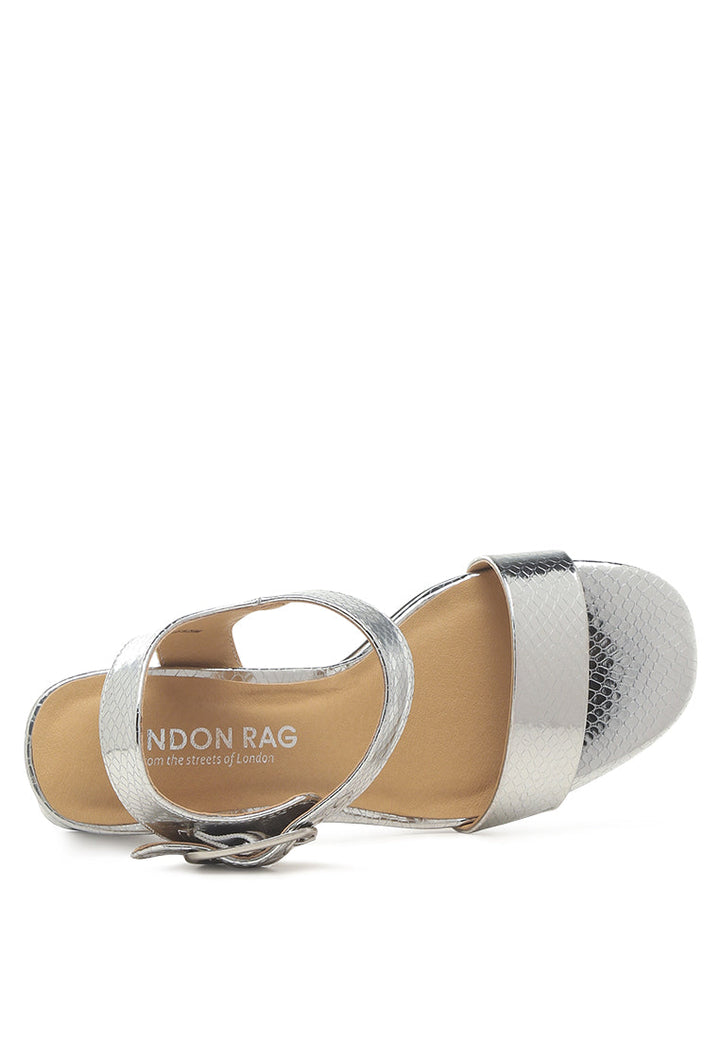 verang textured block heel sandals#color_silver