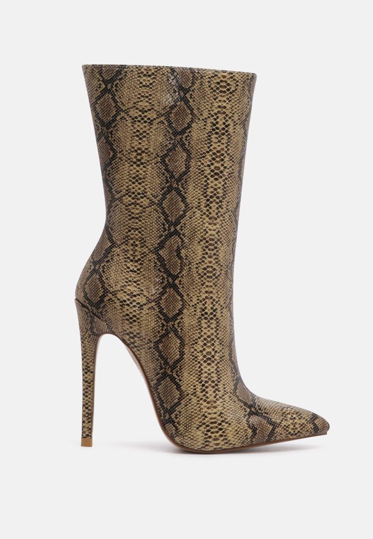 micah pointed toe stiletto high ankle boots by ruw#color_snake-print
