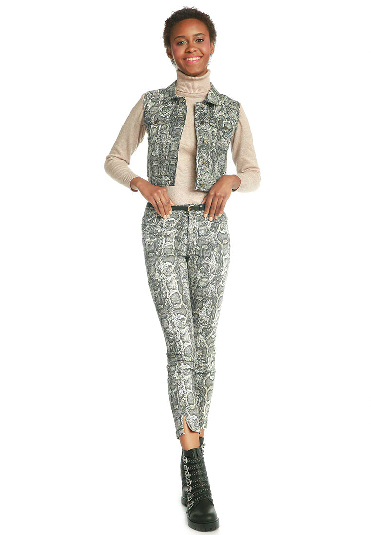 snake print vest and trousers co-ord set#color_snake-print