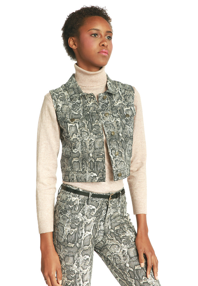 snake print vest and trousers co-ord set#color_snake-print