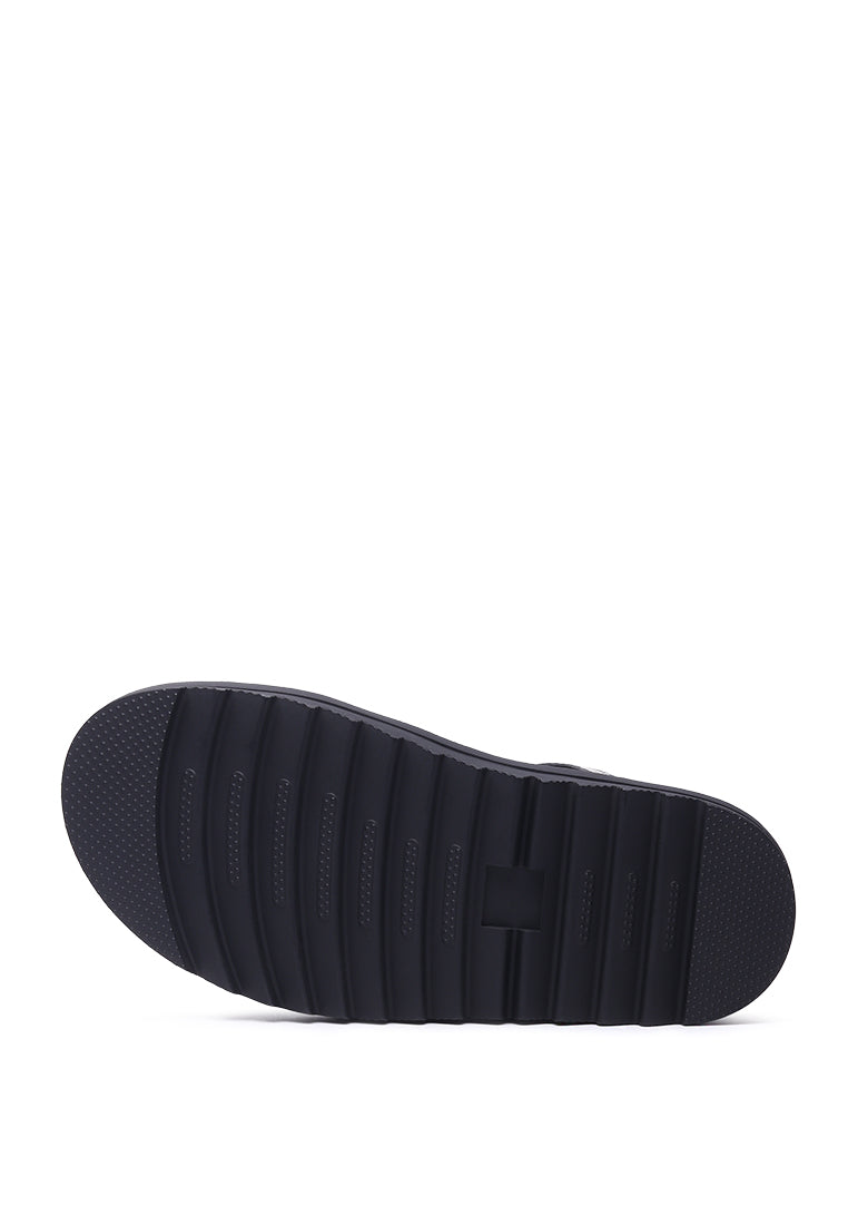miray flatform zig-zag sole sandals#color_black-white