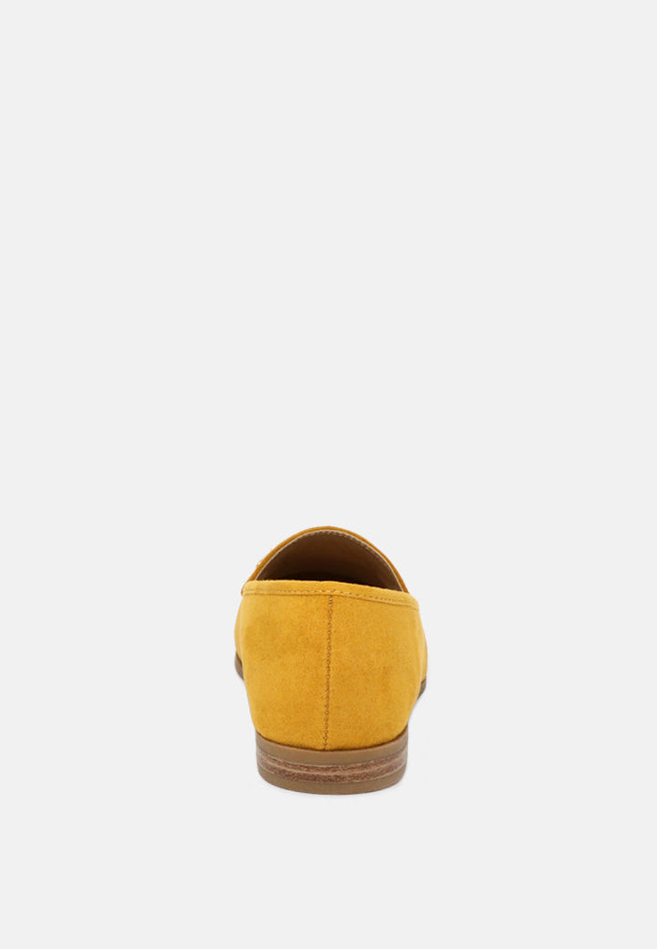 zaara solid faux suede loafers by ruw#color_yellow