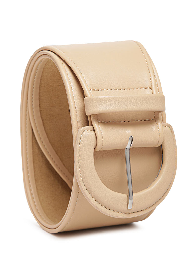 solid faux leather belt#color_beige