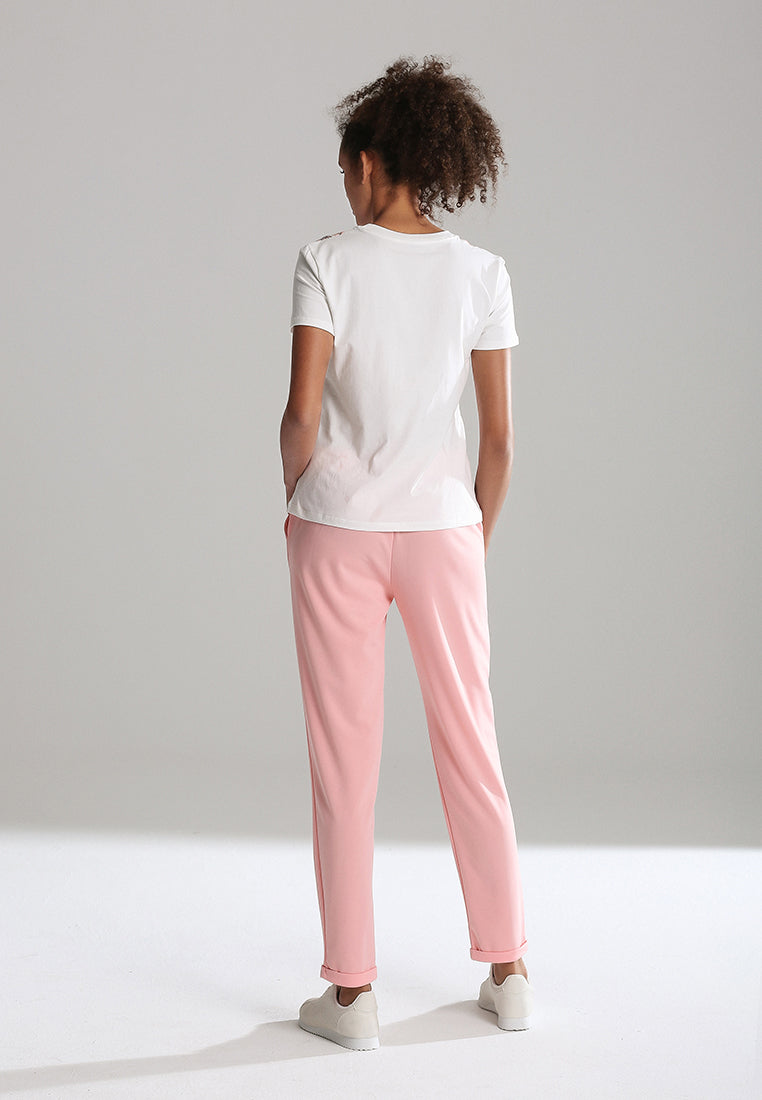 straight cut casual pants#color_pink