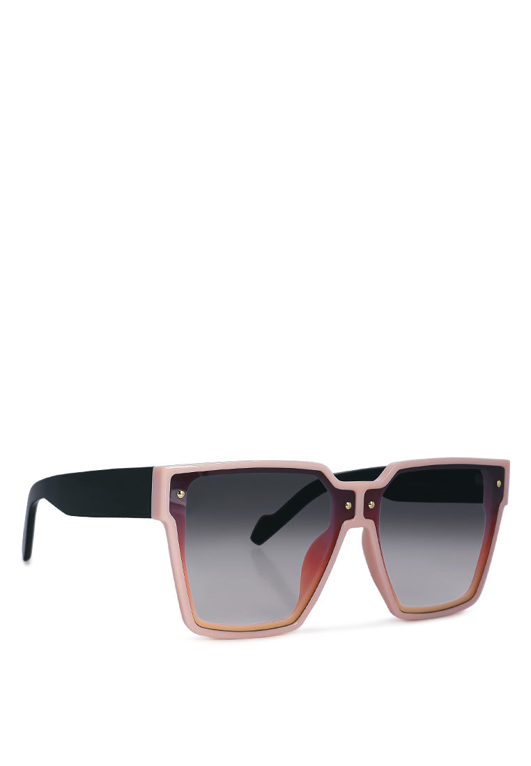 stylish square frame sunglasses#color_pink