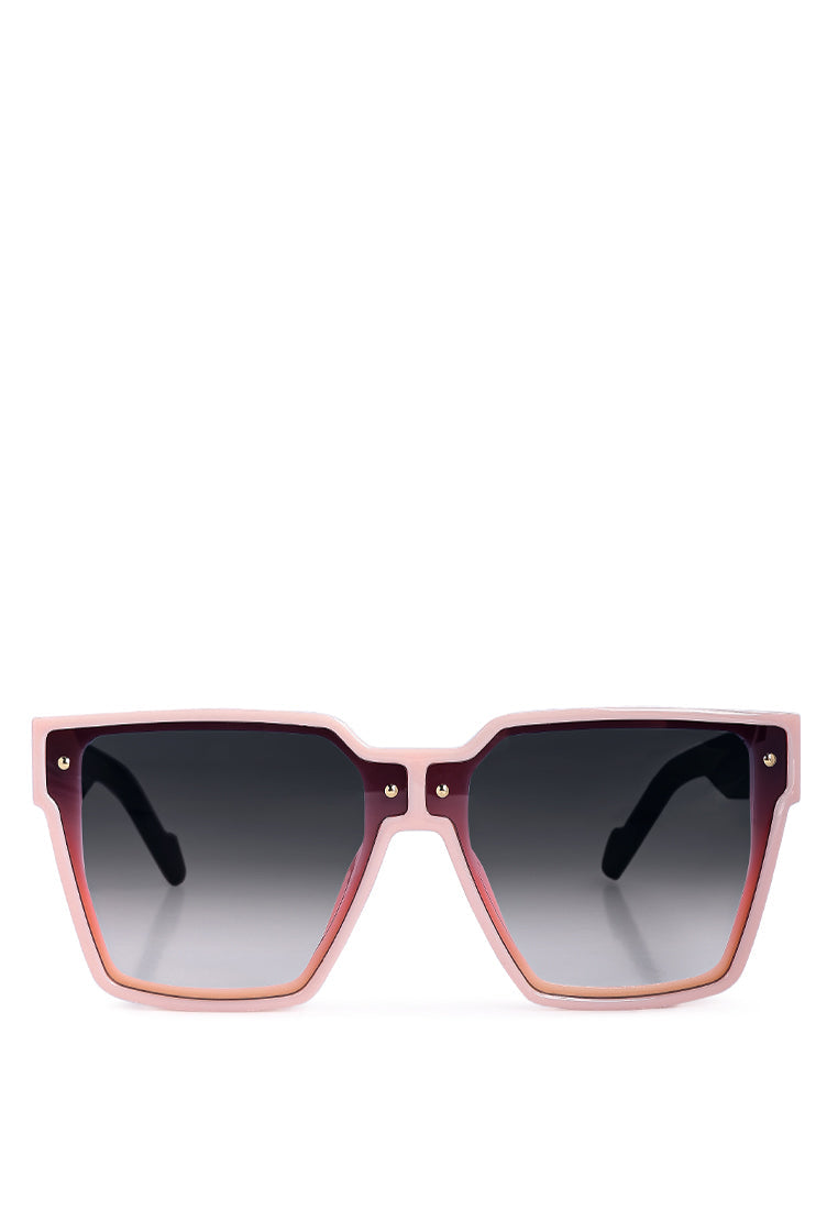 stylish square frame sunglasses#color_pink