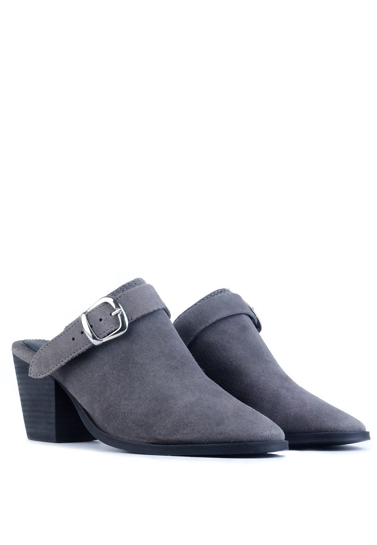 tarrah stacked heel mules with adjustable buckle#color_grey