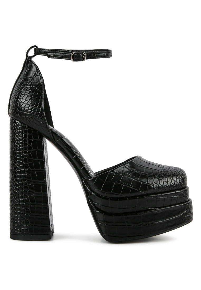tempt me croc textured high block heel sandals by ruw#color_black