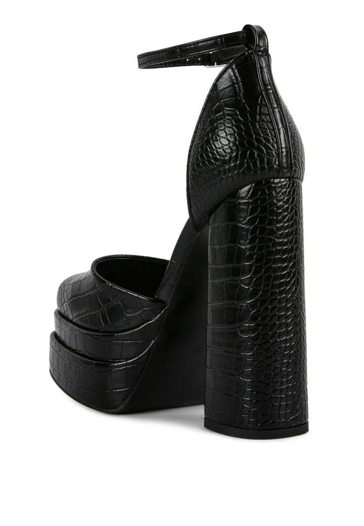 tempt me croc textured high block heel sandals by ruw#color_black