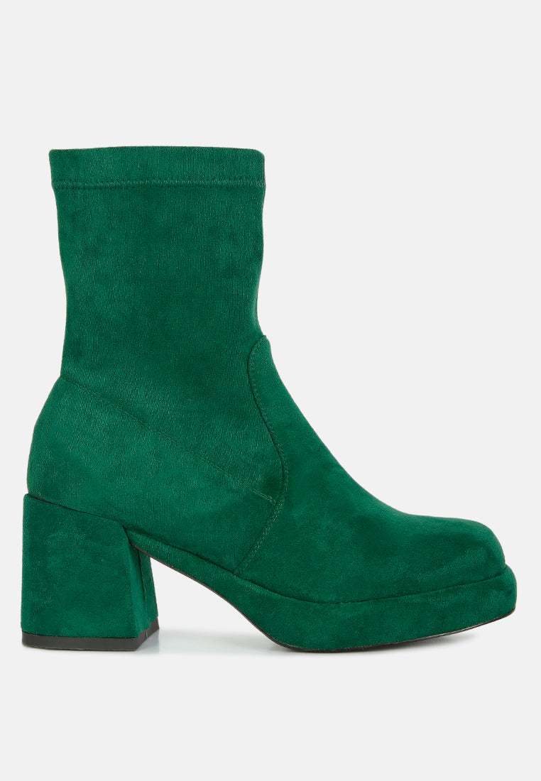two-cubes suede platform ankle boots by ruw#color_dark-green