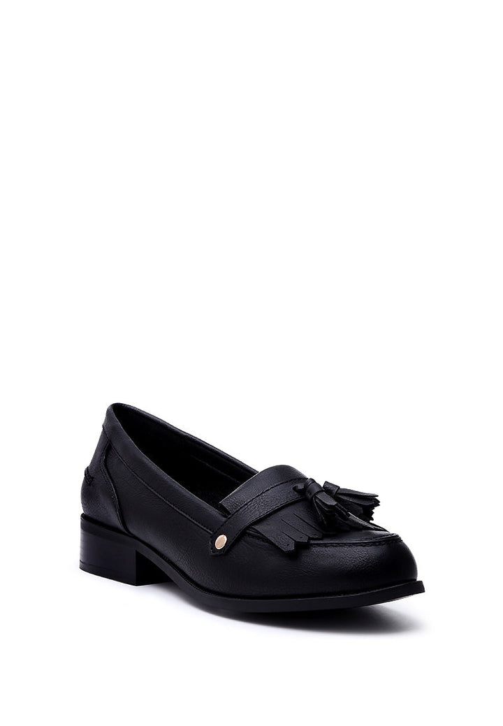 kaya tassel women's loafers#color_black