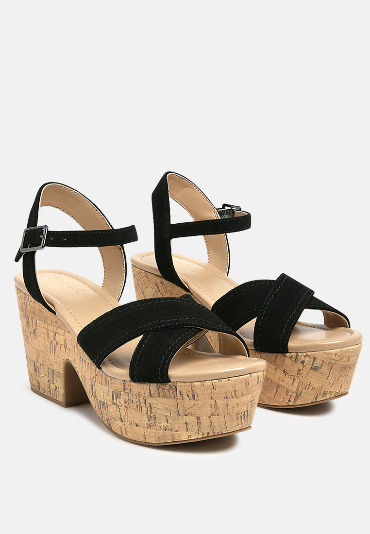 ulla high heeled block sandal#color_black