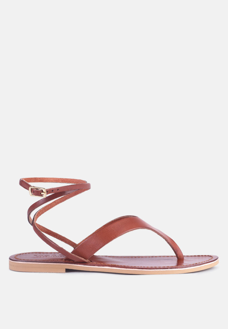 wrap-up tie around flat sandals by ruw#color_tan