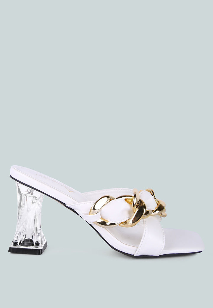 wandy link chain embellished sandals by ruw#color_white