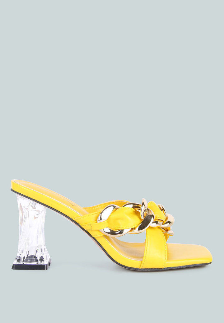 wandy link chain embellished sandals by ruw#color_yellow