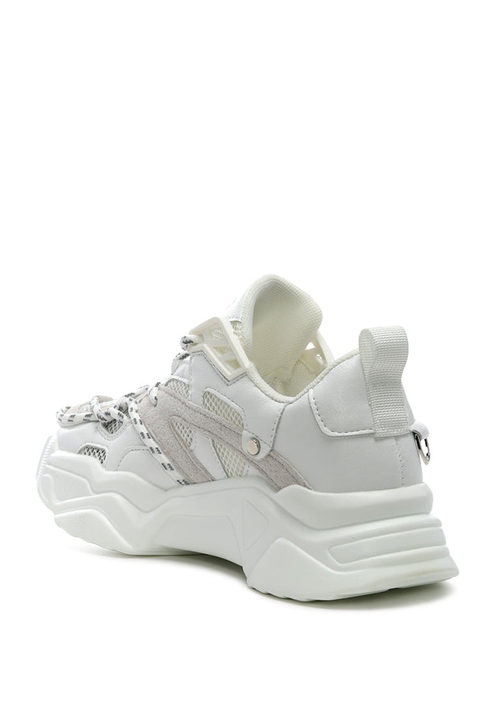 Chunky All around Lace-up Sneakers#color_white