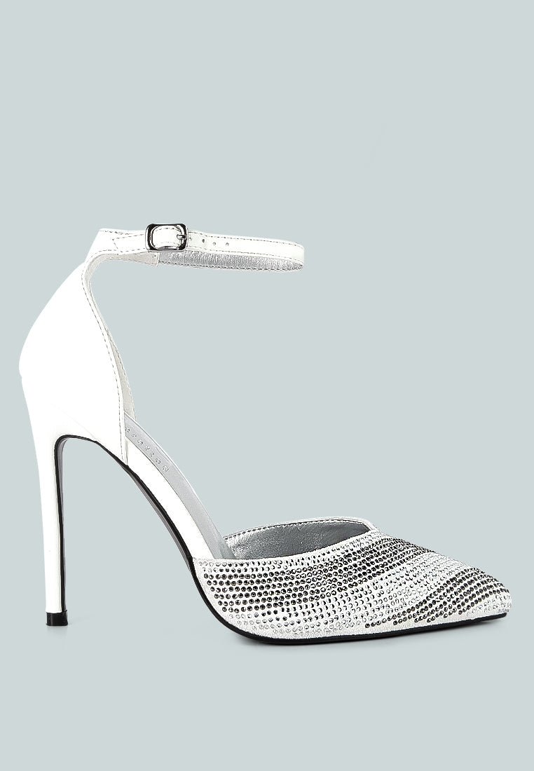 nobles rhinestone patterned stiletto sandals by ruw#color_white