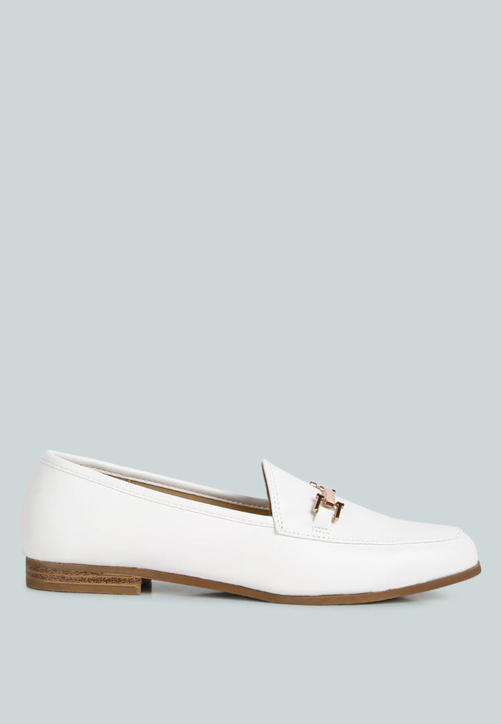 zaara solid faux suede loafers by ruw#color_white