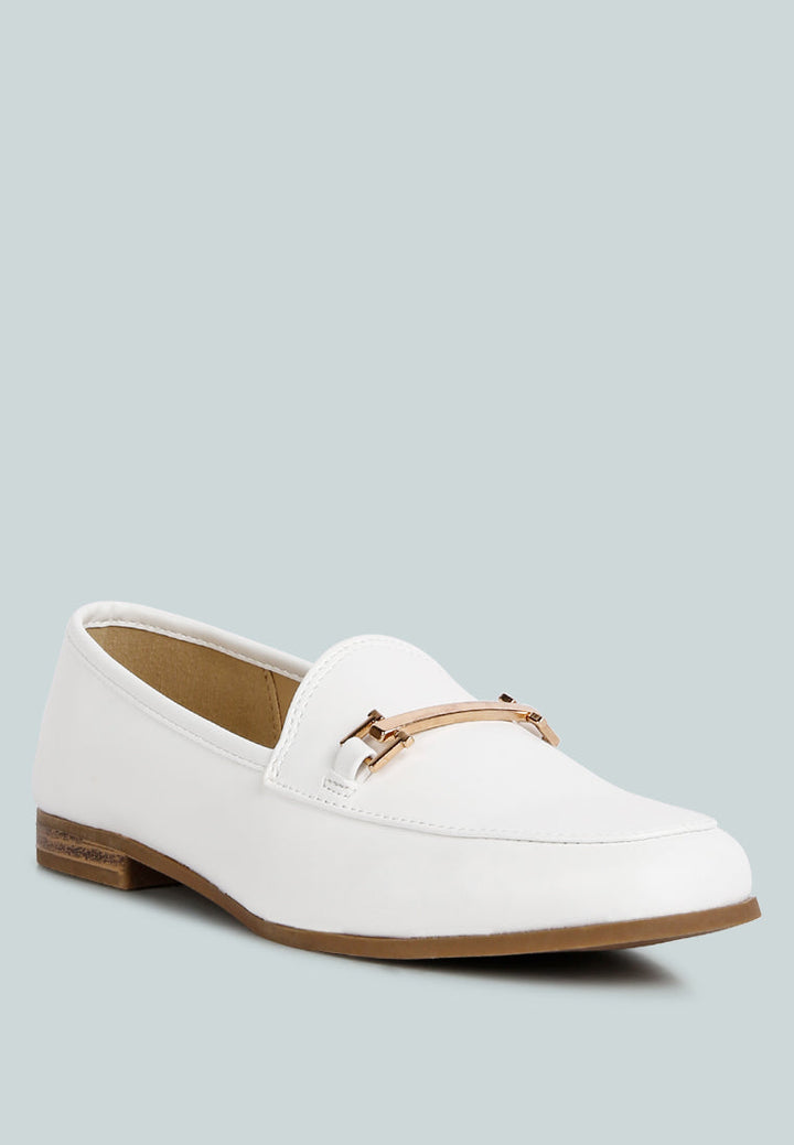 zaara solid faux suede loafers by ruw#color_white