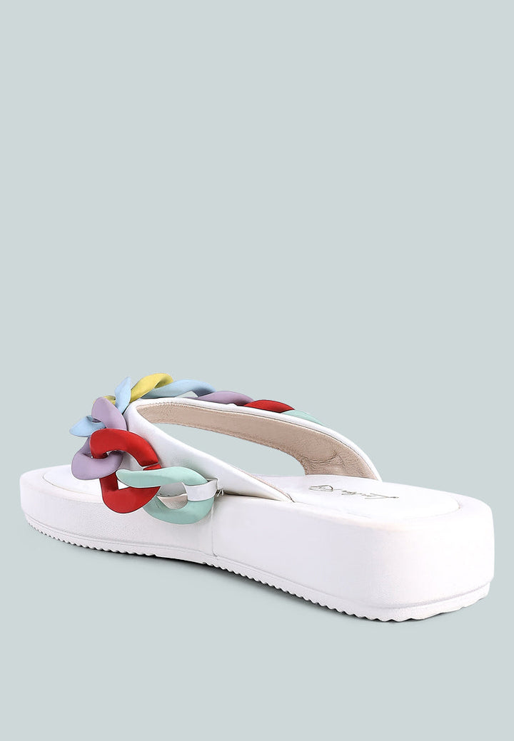 zing link chain thong flats by ruw#color_white