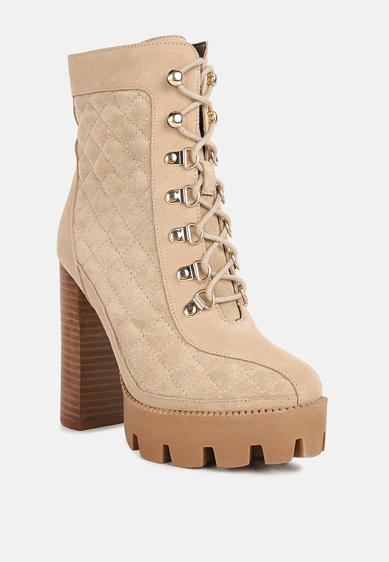 yoko fine suede quilted ankle boots by ruw#color_beige