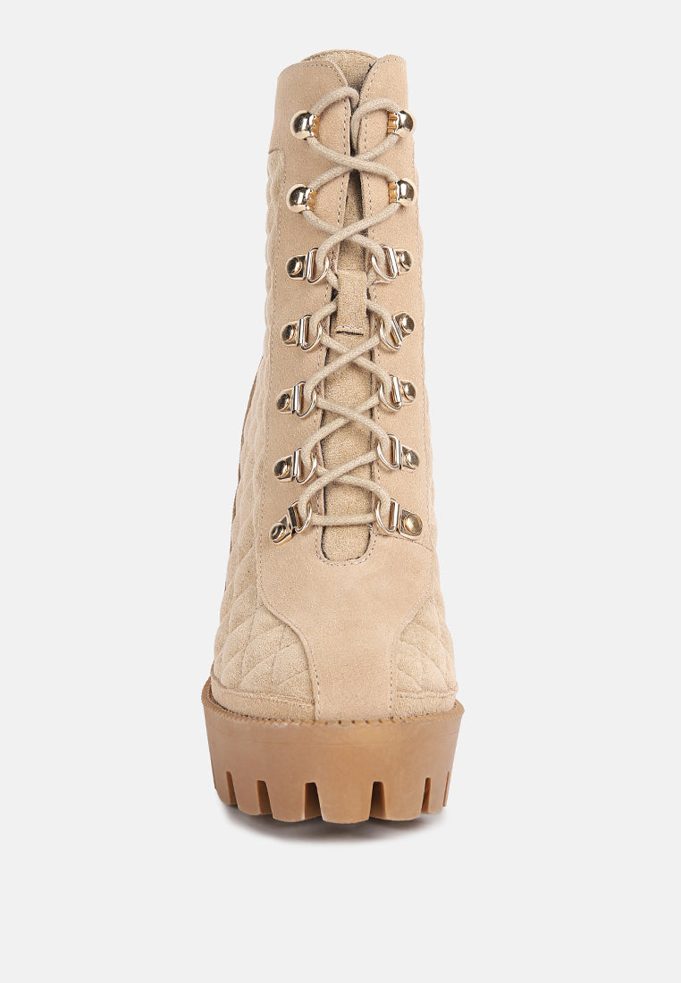yoko fine suede quilted ankle boots by ruw#color_beige