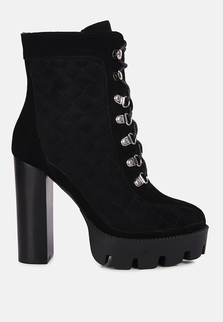 yoko fine suede quilted ankle boots by ruw#color_black