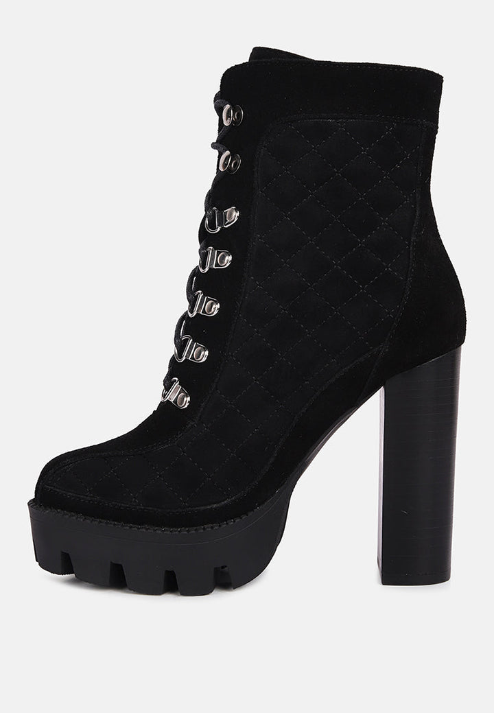 yoko fine suede quilted ankle boots by ruw#color_black