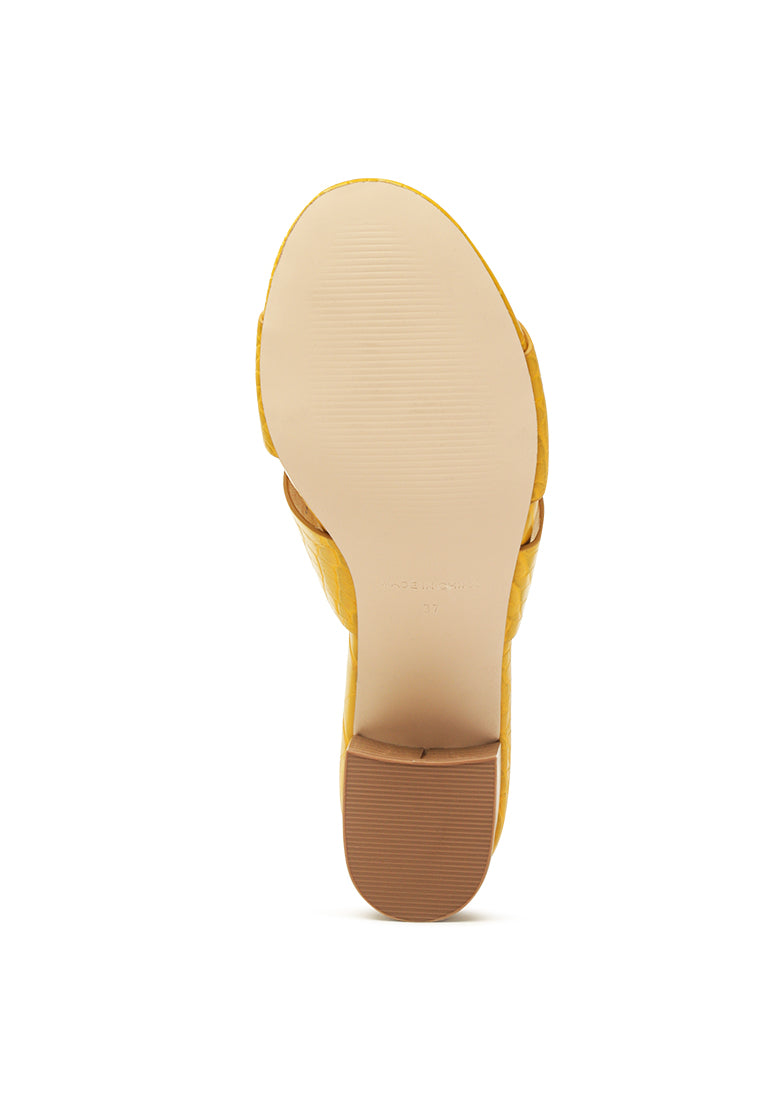 belen croc print slip-on sandals#color_yellow