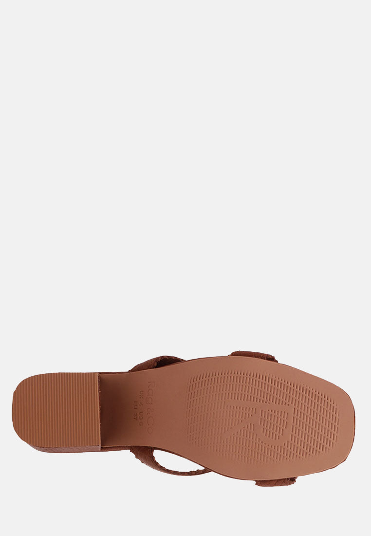 zena croc texture leather sandal#color_brown