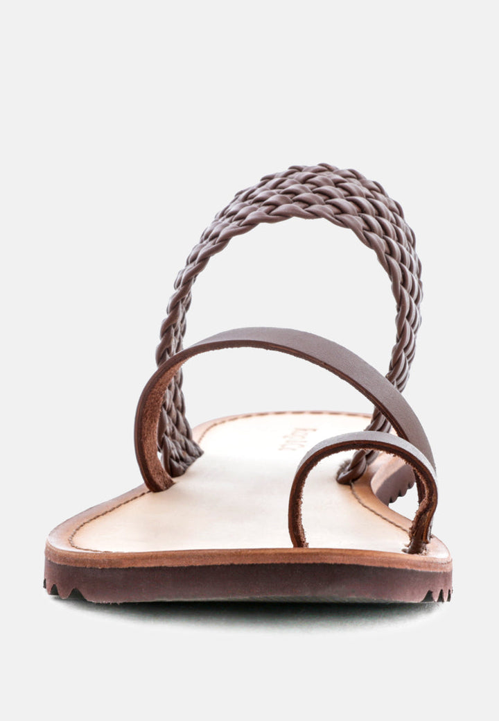 zina braided leather flat sandal by ruw#color_brown