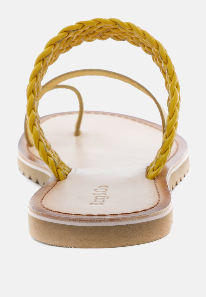zina braided leather flat sandal by ruw#color_yellow