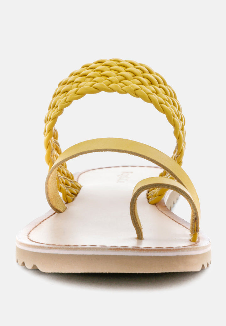 zina braided leather flat sandal#color_yellow