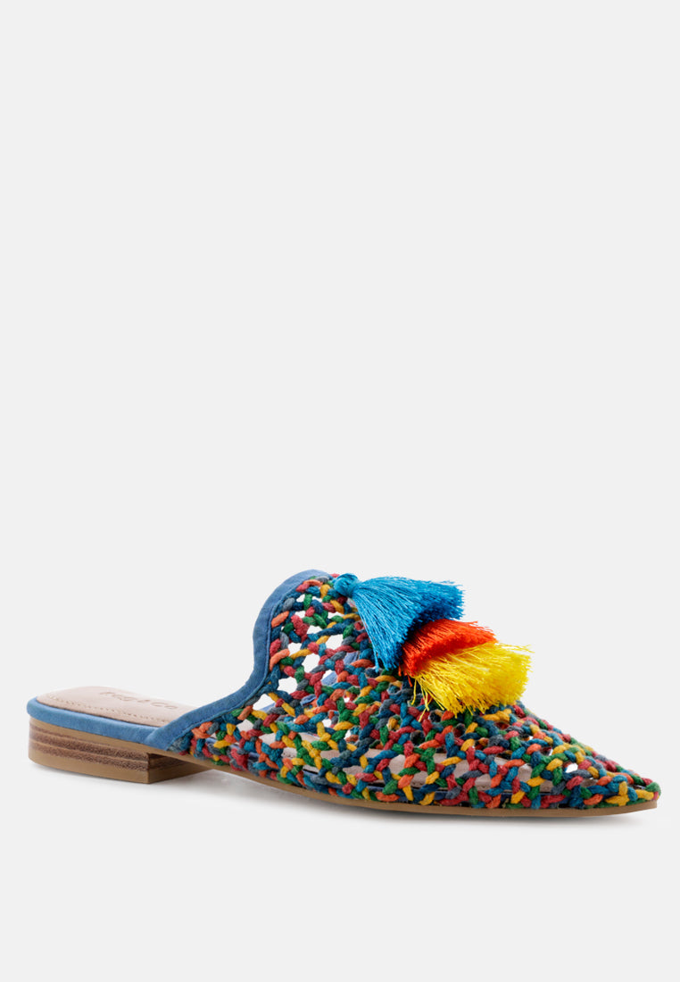 zooey colorful woven flat mules#color_multi